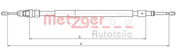 Cięgło, hamulec postojowy METZGER AUTOTEILE 10.4523
