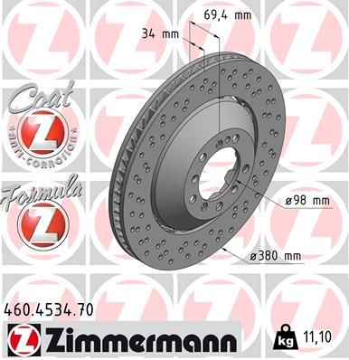 Brzdový kotouč ZIMMERMANN 460.4534.70