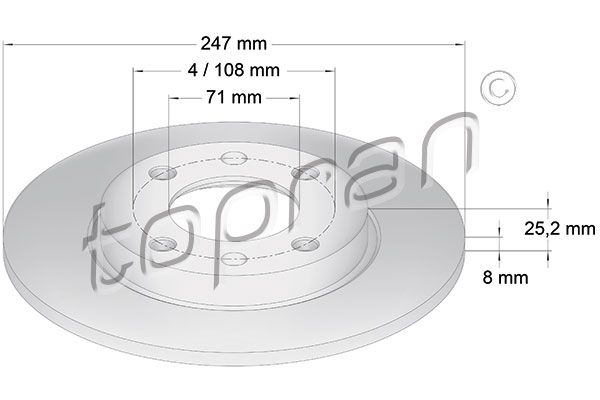 Tarcza hamulcowa TOPRAN 721 891