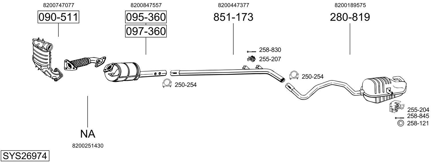 Układ wydechowy BOSAL SYS26974