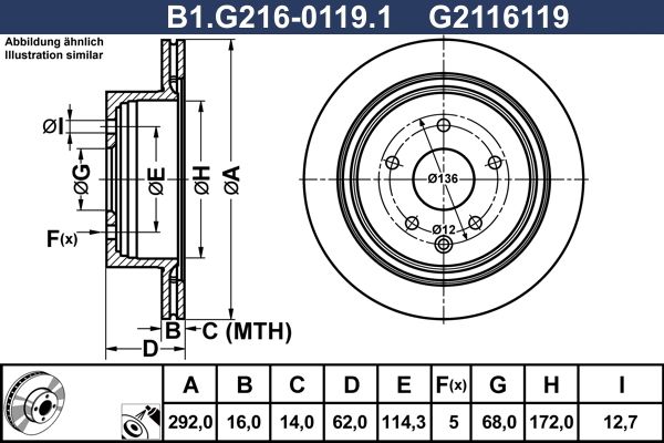 Tarcza hamulcowa GALFER B1.G216-0119.1