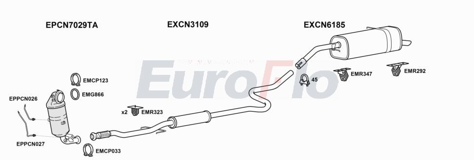 Układ wydechowy EUROFLO CNC3AI121004D