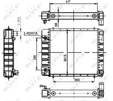 Chladič, chlazení motoru NRF 53149