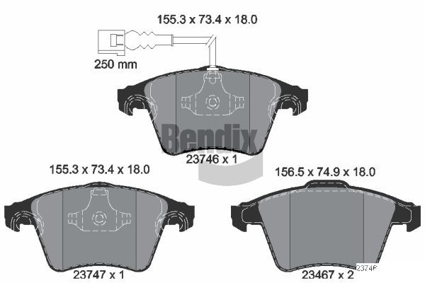 Kit de plaquettes de frein, frein à disque