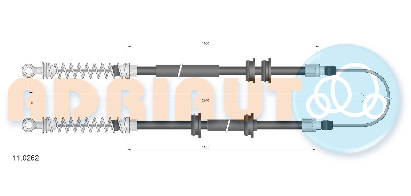 Cablu, frana de parcare ADRIAUTO 11.0262