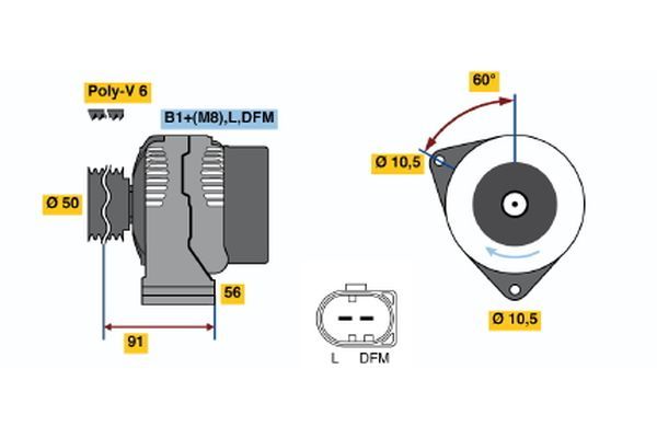 Alternator BOSCH 0 986 047 610