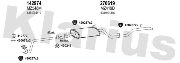 Układ wydechowy KLARIUS 600826E