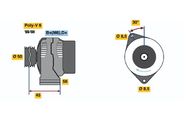 Alternator BOSCH 0 124 325 117