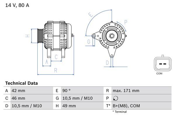 Alternator BOSCH 0 986 082 740