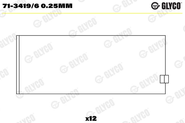 Ojničné lożisko GLYCO 71-3419/6 0.25mm