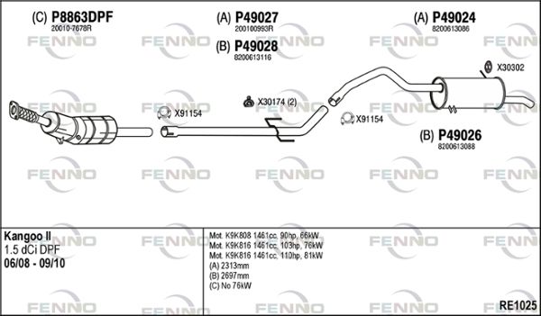 Układ wydechowy FENNO RE1025