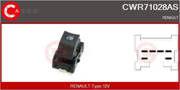 Spínač, zvedací zařízení oken CASCO CWR71028AS