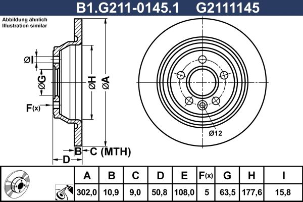 Tarcza hamulcowa GALFER B1.G211-0145.1