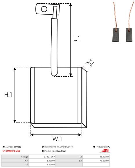 Levně Uhlíkový kartáč, generátor AS-PL OB9033