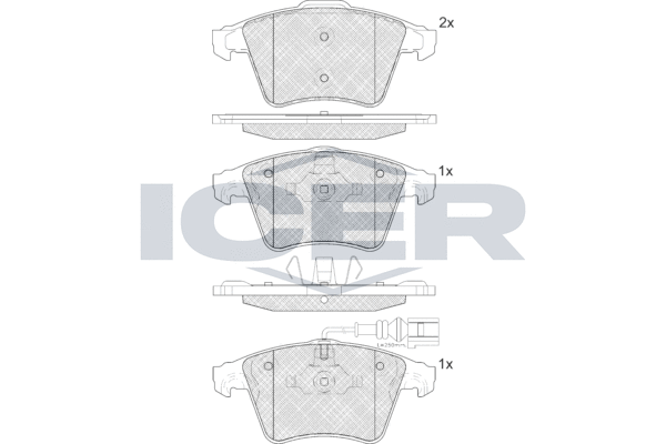 Zestaw klocków hamulcowych, hamulce tarczowe ICER LM1778-071