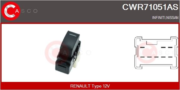 Spínač, zvedací zařízení oken CASCO CWR71051AS