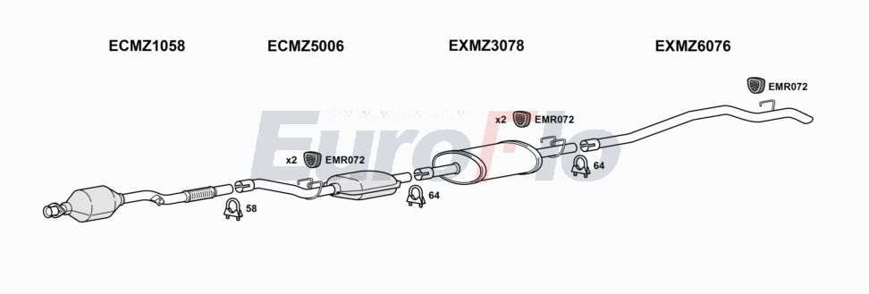 Układ wydechowy EUROFLO MZSPR22D7001B