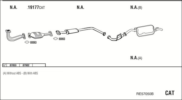 Układ wydechowy WALKER RE57050B