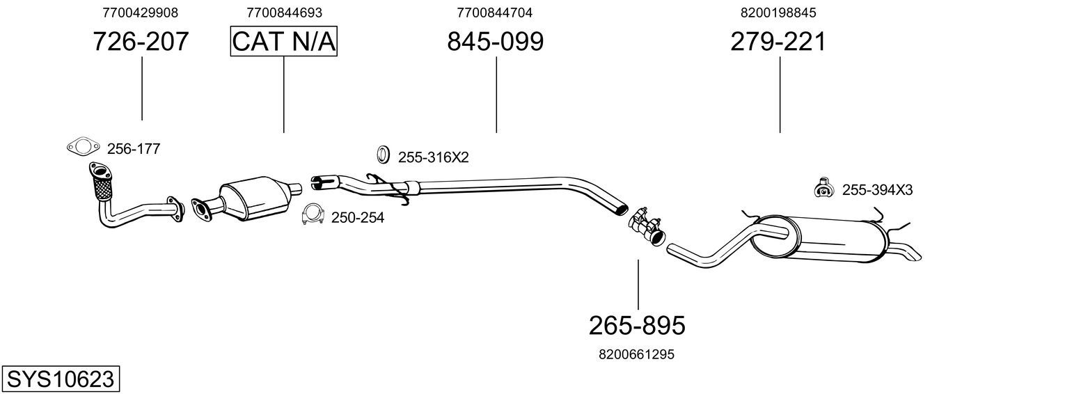 Układ wydechowy BOSAL SYS10623