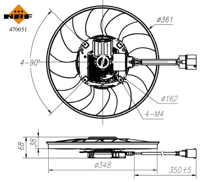 Ventilátor chladenia motora NRF 470051