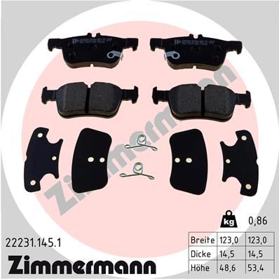 Sada brzdových platničiek kotúčovej brzdy ZIMMERMANN 22231.145.1