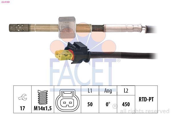 czujnik, temperatura spalin FACET 22.0189
