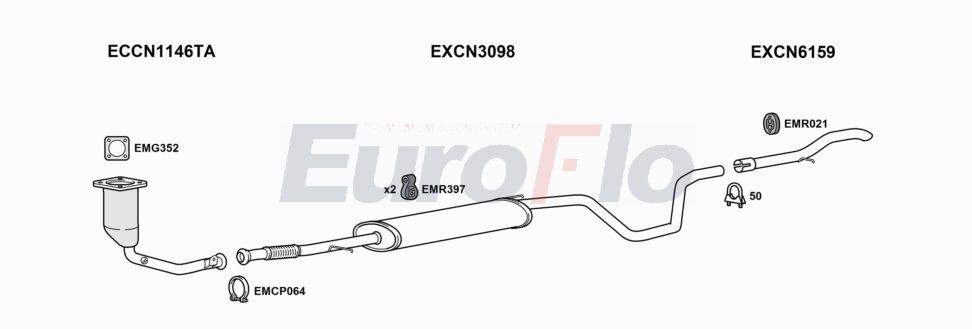 Układ wydechowy EUROFLO CNNEMM146001