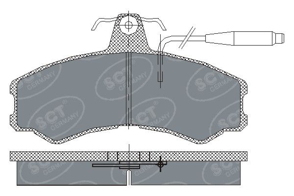 Zestaw klocków hamulcowych, hamulce tarczowe SCT - MANNOL SP 154 PR