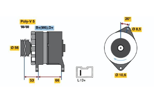 Alternator BOSCH 0 986 036 480