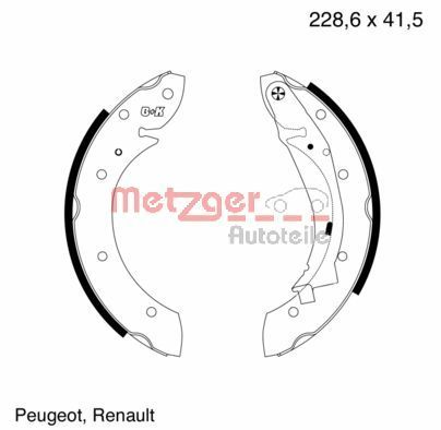 Zestaw szczęk hamulcowych METZGER AUTOTEILE MG634