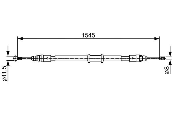 Cięgło, hamulec postojowy BOSCH 1 987 482 551