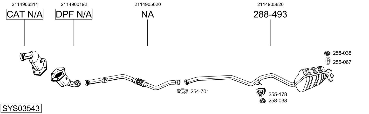 Układ wydechowy BOSAL SYS03543