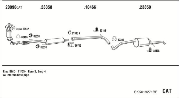 Układ wydechowy WALKER SKK019271BE