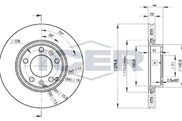 Tarcza hamulcowa ICER 78BD7322-2