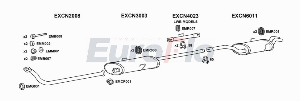 Układ wydechowy EUROFLO CNDIS19D7004A00