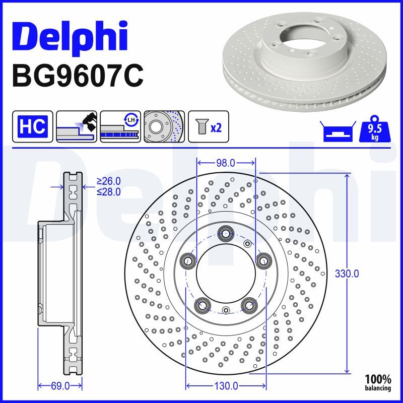 Disc frana DELPHI BG9607C