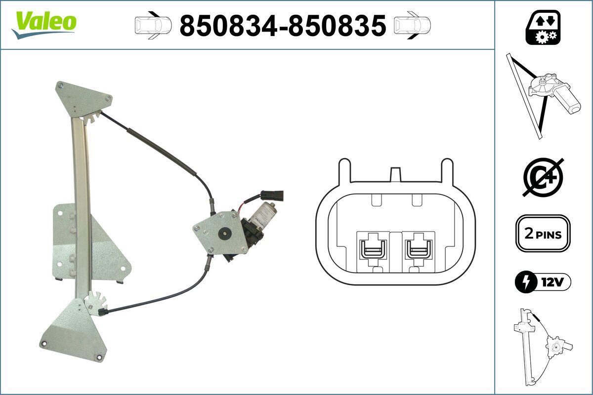 Mecanism actionare geam VALEO 850834