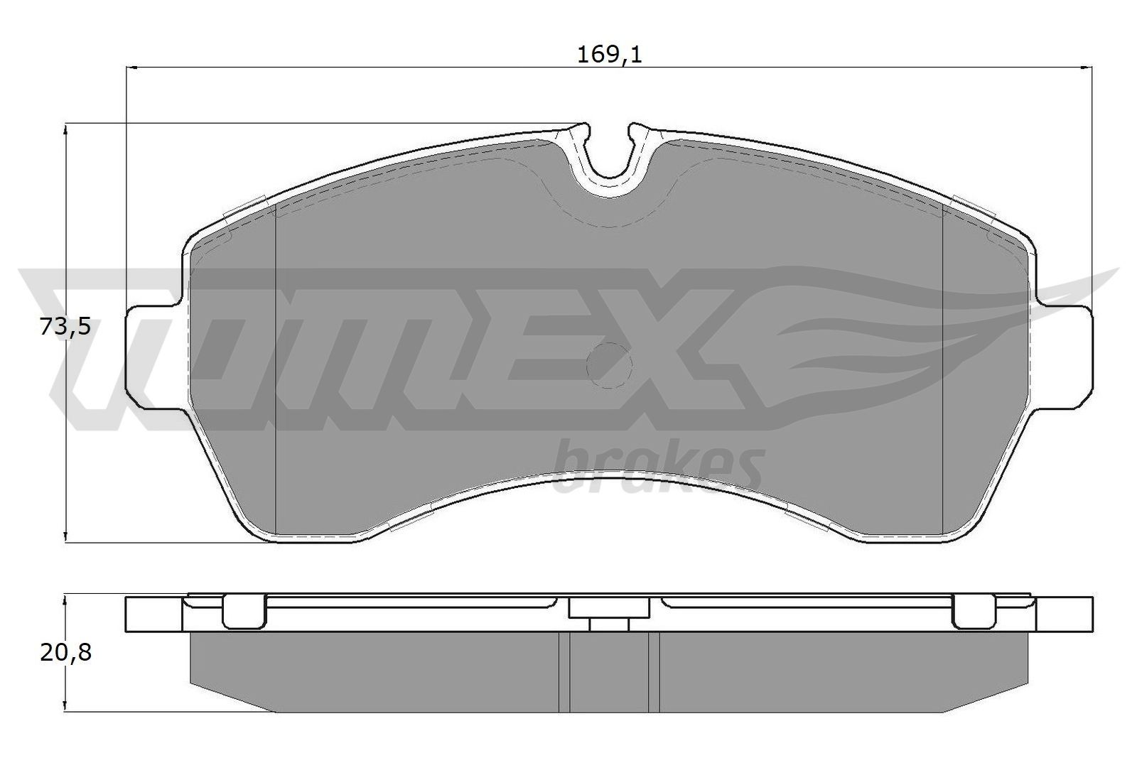 Sada brzdových destiček, kotoučová brzda TOMEX Brakes 14-24
