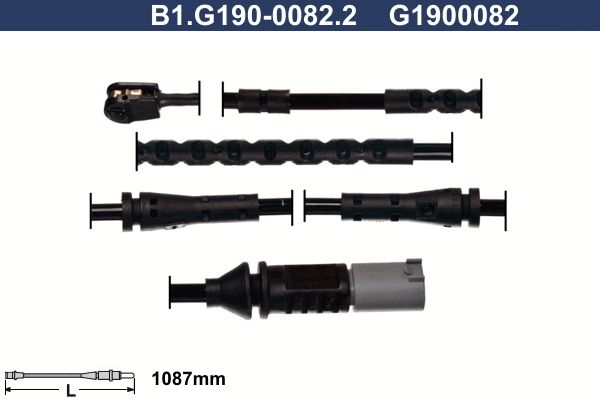 Styk ostrzegawczy, zużycie okładzin hamulcowych GALFER B1.G190-0082.2