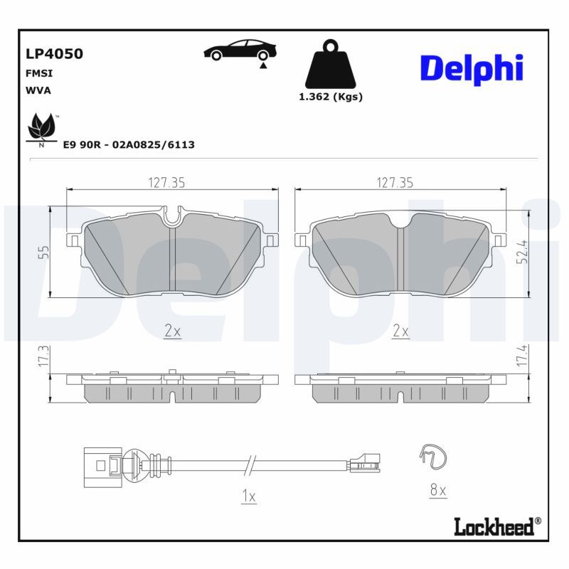 set placute frana,frana disc DELPHI LP4050