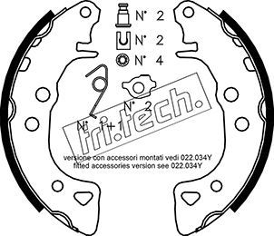 Zestaw szczęk hamulcowych FRI.TECH. 1022.030K