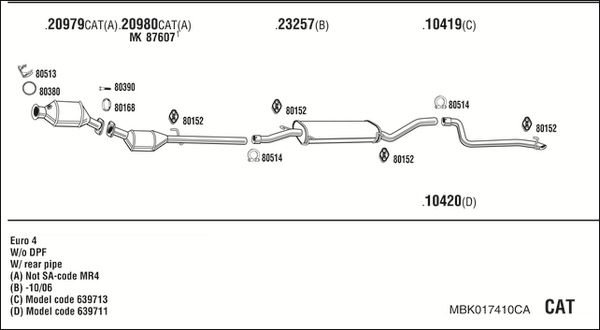 Układ wydechowy WALKER MBK017410CA