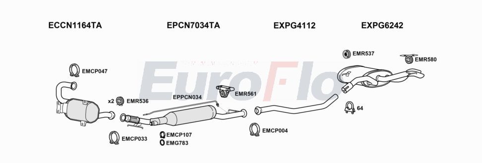 Układ wydechowy EUROFLO PG30820D3017B