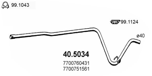 Rura wydechowa ASSO 40.5034