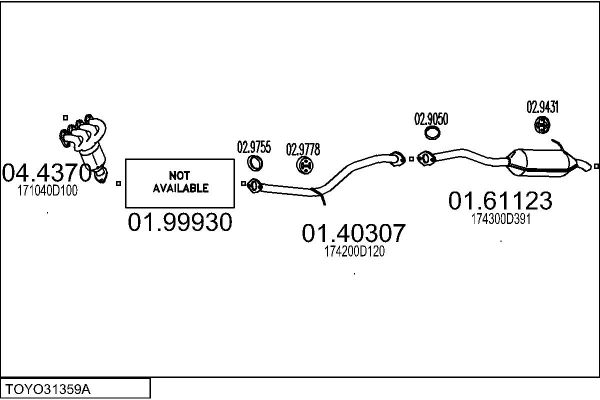 Układ wydechowy MTS TOYO31359A022470