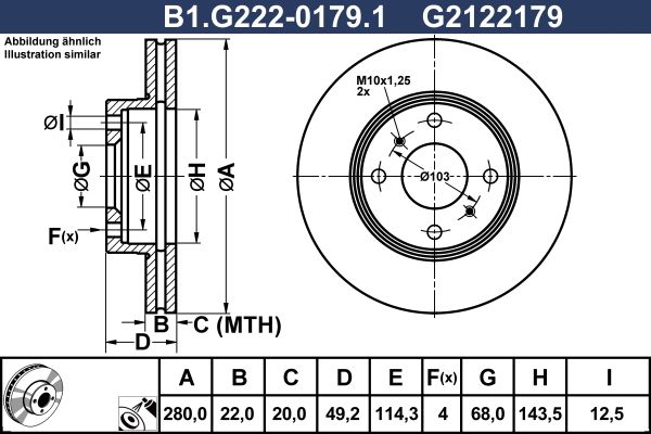 Tarcza hamulcowa GALFER B1.G222-0179.1
