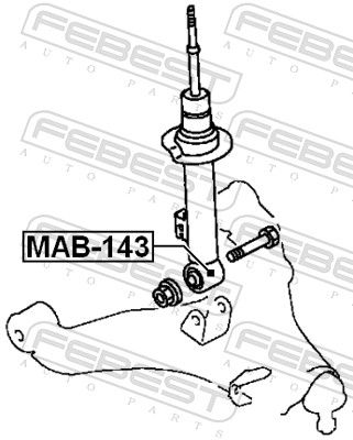 Levně Pouzdro, tlumič odpružení FEBEST MAB-143