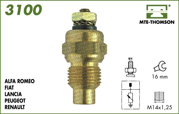 Czujnik, temperatura płynu chłodzącego MTE-THOMSON 3100