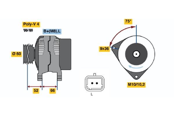 Alternator BOSCH 0 986 045 221