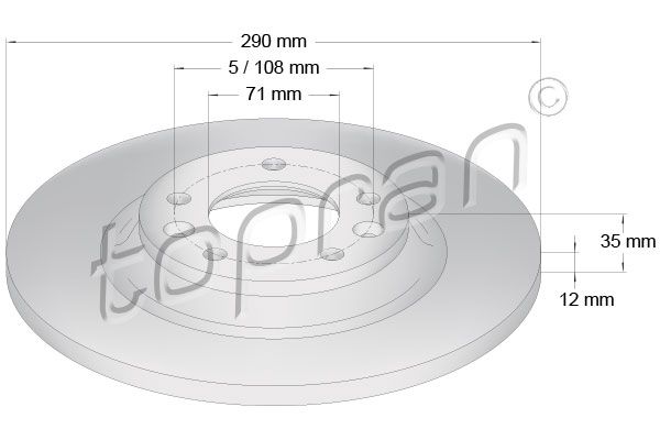 Tarcza hamulcowa TOPRAN 721 186